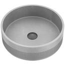 THE CYPRESS CONCRETO STONE ROUND FLUTED BATHROOM VESSEL SINK IS A BREATHTAKING BLEND OF TIMELESS ELEGANCE AND MODERN DESIGN. ITS EXTERIOR REVEALS AN INTRICATE FLUTED DESIGN ADDING A TOUCH OF ARTISTIC 
