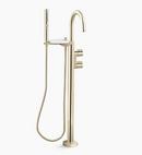 KOHLER Vibrant French Gold Two Handle Floor Mount Tub Filler with Hand Shower (Trim Only) 