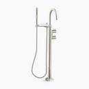 KOHLER Vibrant Polished Nickel Two Handle Floor Mount Tub Filler with Hand Shower (Trim Only) 