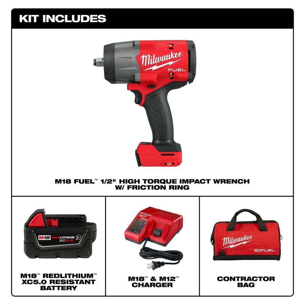 1/2 in. High Torque Impact Wrench with Friction Ring Kit 