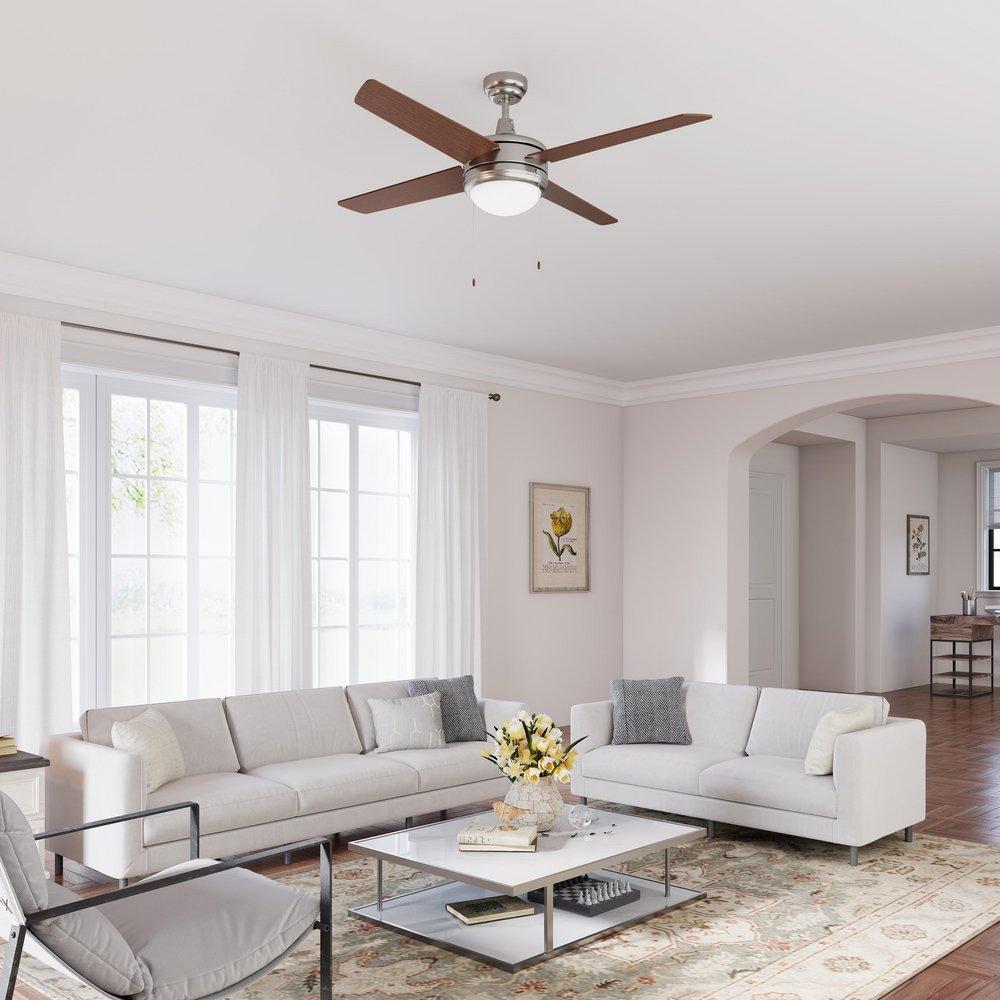 RP Lighting Brushed Nickel 52 in. 3-Blade Indoor Ceiling Fan 