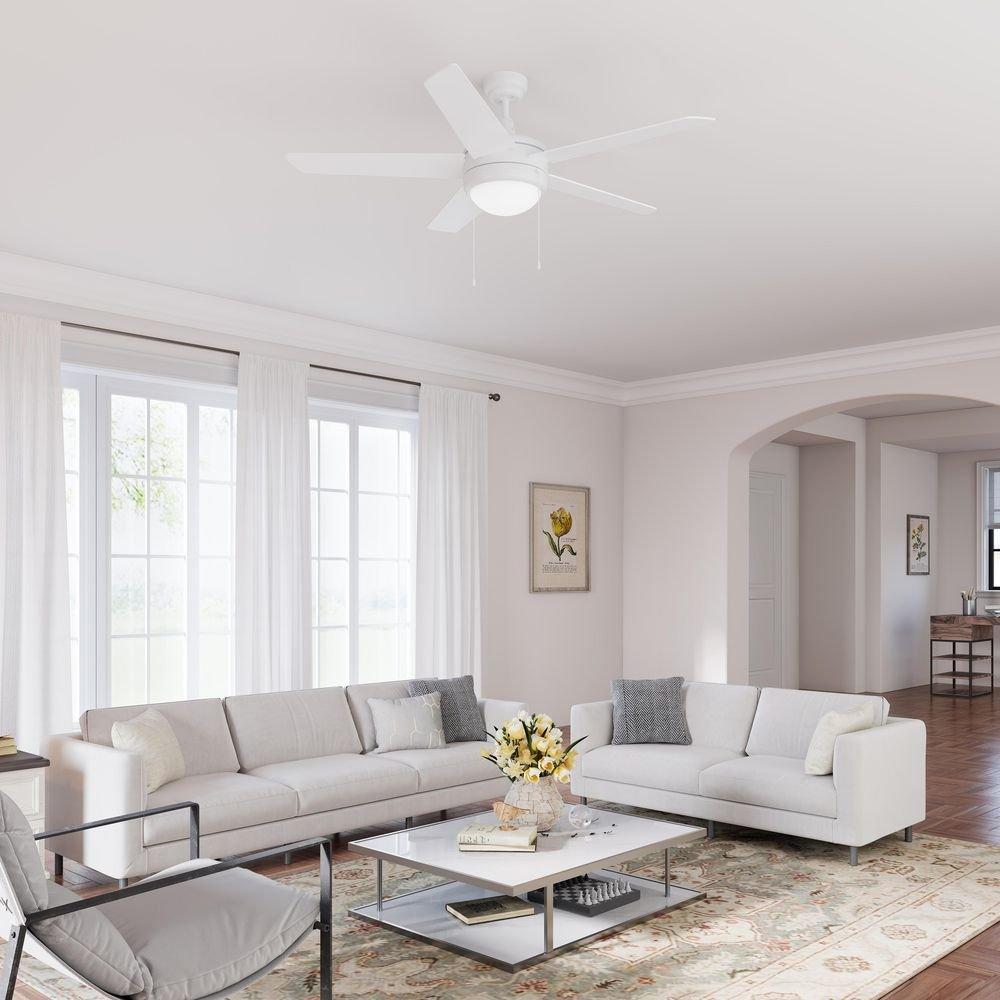 RP Lighting White 52 in. 5-Blade Indoor Ceiling Fan 