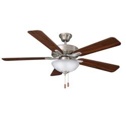52 in. 5-Blade Indoor Ceiling Fan in Brushed Nickel/Walnut