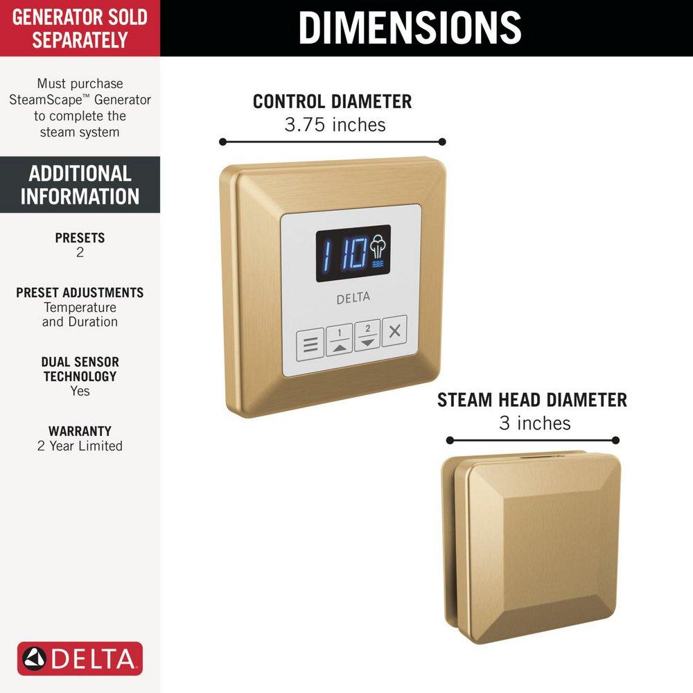 Delta Faucet Lumicoat Champagne Bronze Steam Bath Control 