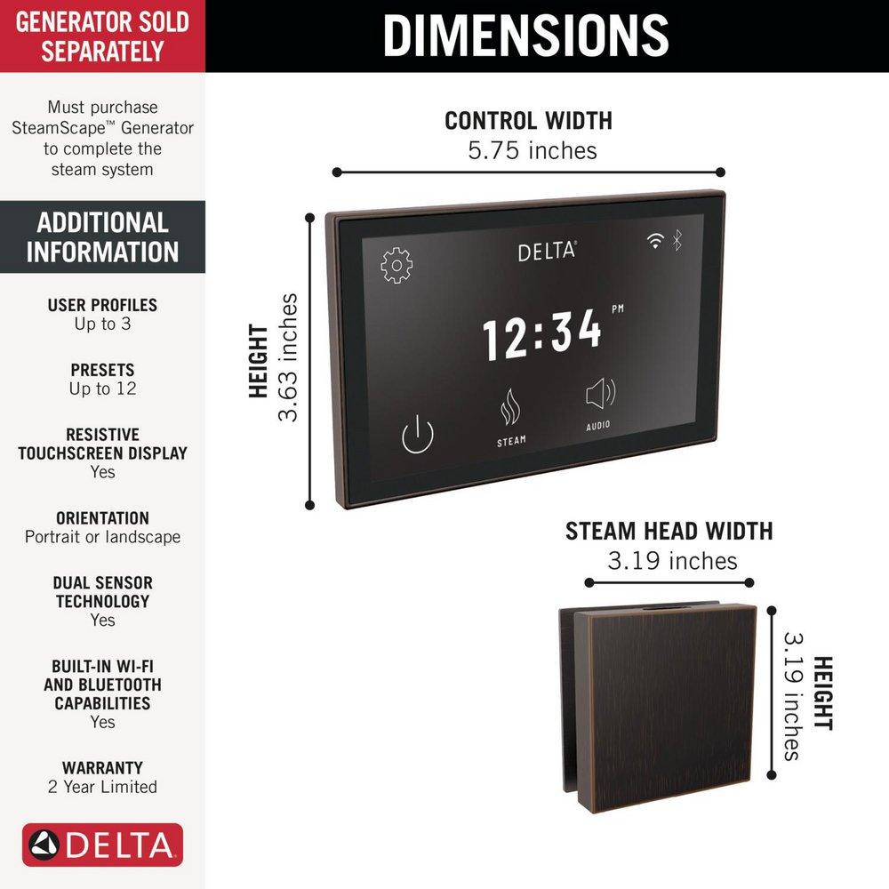 SteamScape&trade; Deluxe System Square Digital Steam Package in Venetian Bronze 