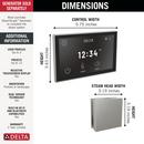 SteamScape&trade; Deluxe System Square Digital Steam Package in Lumicoat Stainless 