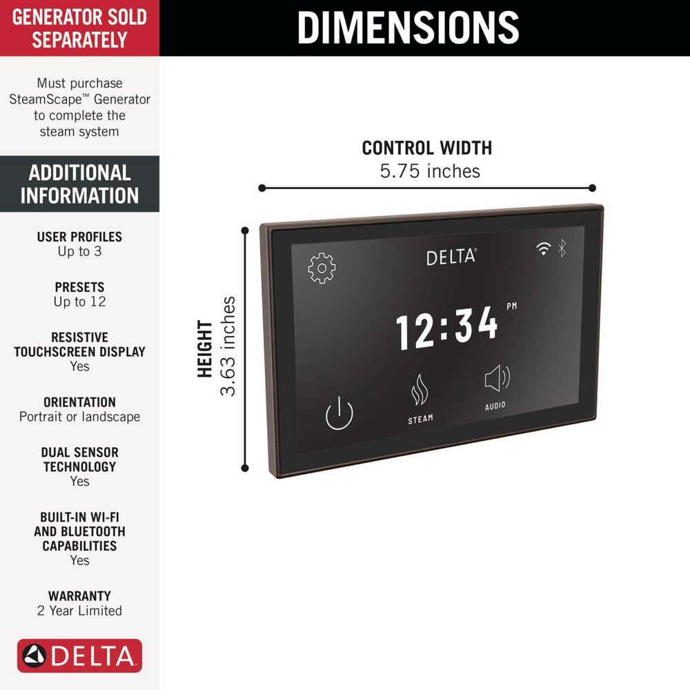 DELTA UNIVERSAL SHOWERING COMPONENTS: SHOWERSENSE LINEAR SQUARE DIGITAL INTERFACE 