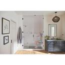 Teak Wood Tilt-Up Shower Seat with Matte Black Support Arms 