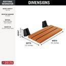 Teak Wood Tilt-Up Shower Seat with Matte Black Support Arms 