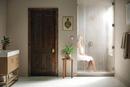 Tilt-Up Wood Shower Seat with Mounting Brackets in Champagne Bronze 