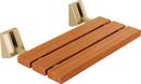 Tilt-Up Wood Shower Seat with Mounting Brackets in Champagne Bronze
