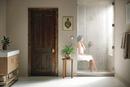 Tilt-Up Wood Shower Seat with Mounting Brackets in Champagne Bronze 