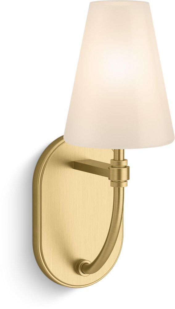 60W 1-Light 13.8in. Wall Sconce in Brushed Moderne Brass 