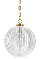 60W 1-Light E26 Pendant in Brushed ModerneBrass / Ribbed Clear Glass