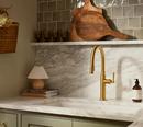 KOHLER Vibrant Brushed Moderne Brass Single Handle Pull Down Kitchen Faucet 