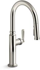 KOHLER Vibrant&reg; Polished Nickel Single Handle Pull Down Kitchen Faucet 