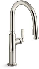 KOHLER Vibrant Polished Nickel Single Handle Pull Down Kitchen Faucet 