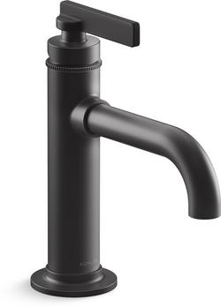 Single Handle Monoblock Bathroom Sink Faucet in Matte Black