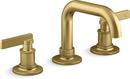 Two Handle Widespread Bathroom Sink Faucet in Vibrant Brushed Moderne Brass