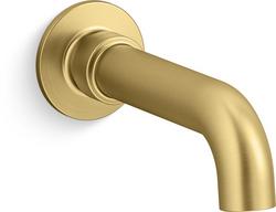 Wall Mount Tub Spout in Vibrant Brushed Moderne Brass