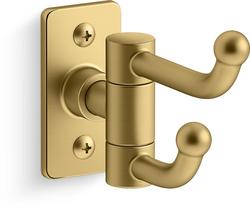 Double Robe Hook in Vibrant® Brushed Moderne Brass