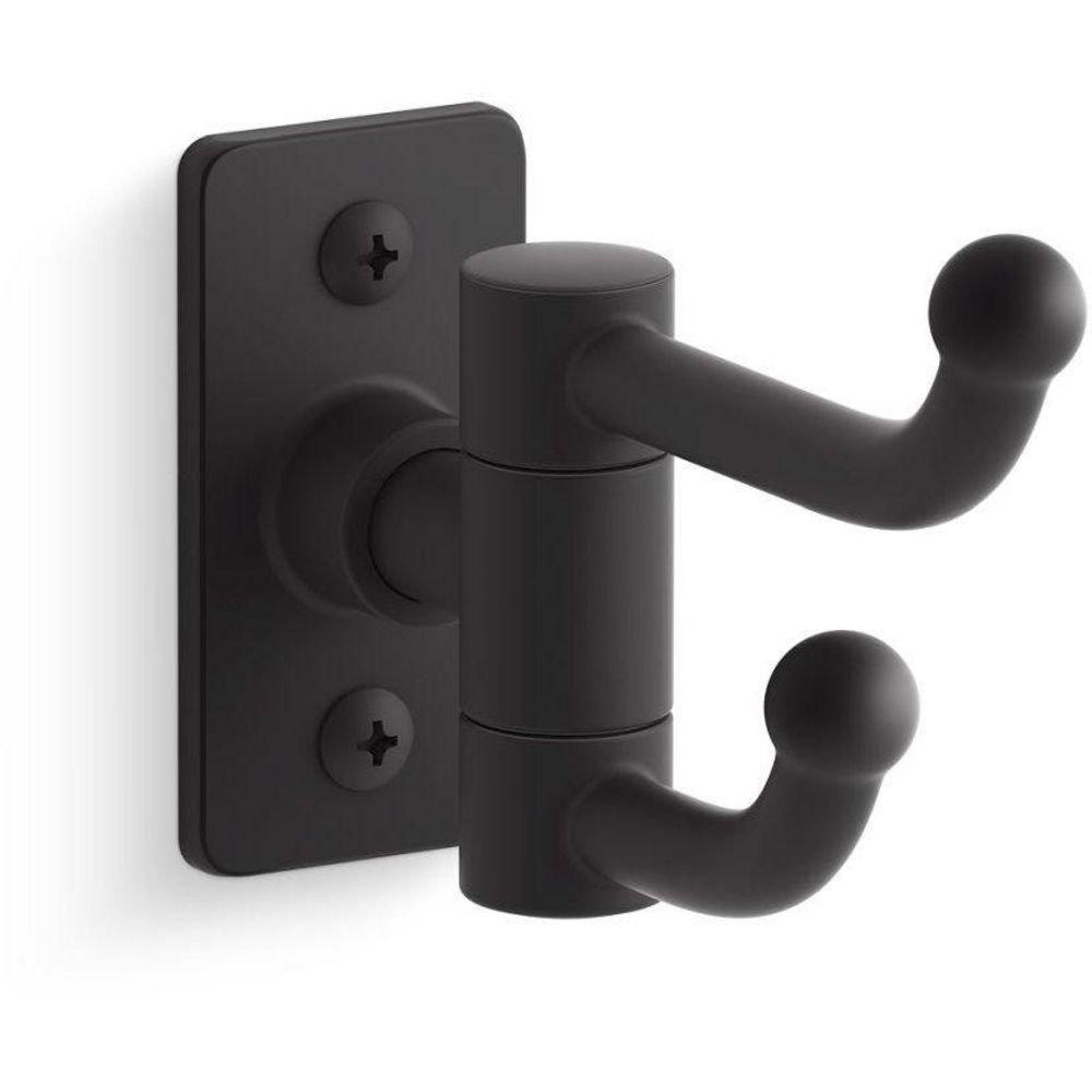 Double Robe Hook in Matte Black 