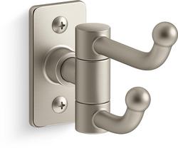 Double Robe Hook in Vibrant Brushed Nickel