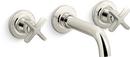 KOHLER Vibrant Polished Nickel Two Handle Wall Mount Bathroom Sink Faucet 