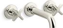 Two Handle Wall Mount Tub Filler in Vibrant Polished Nickel