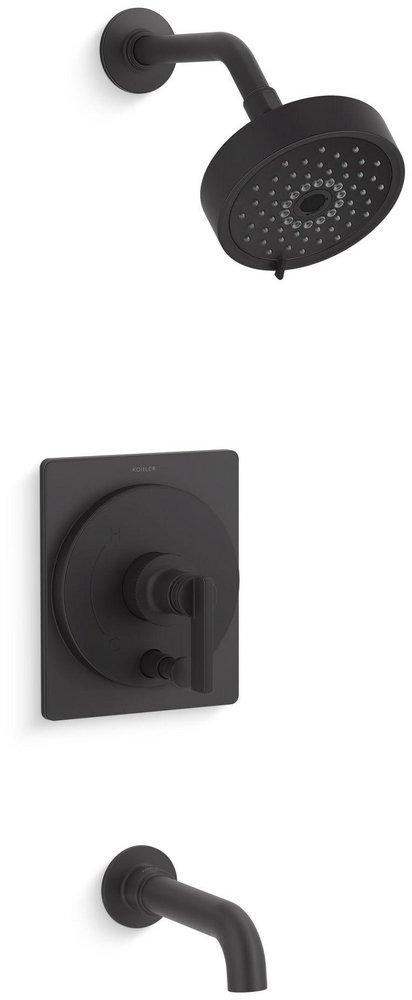 KOHLER Matte Black Single Handle Multi Function Bathtub & Shower Faucet (Trim Only) 