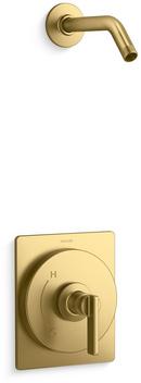 KOHLER Vibrant&reg; Brushed Moderne Brass Single Handle Shower Faucet (Trim Only) 