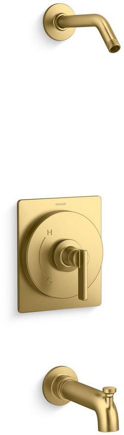 Single Handle Bathtub & Shower Faucet in Vibrant&reg; Brushed Moderne Brass (Showerhead Not Included) (Trim Only)