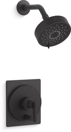 Single Handle Multi Function Shower Faucet in Matte Black (Trim Only)