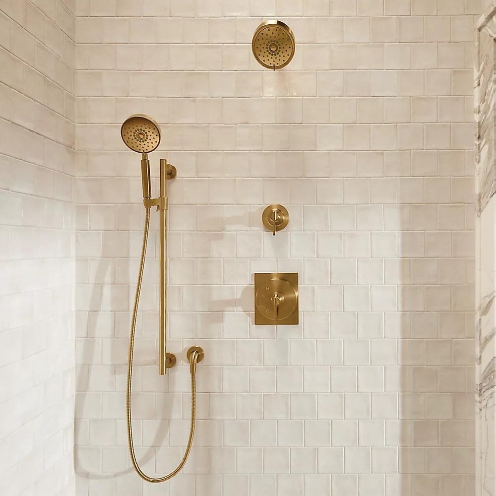 Single Handle Pressure Balancing Valve Trim in Vibrant Brushed Moderne Brass 