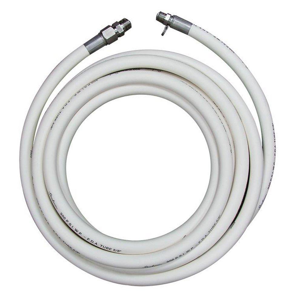 100 ft. White Hose With 5/8 in. ID & 3/4 in. Male NPT Stainless Adapter 