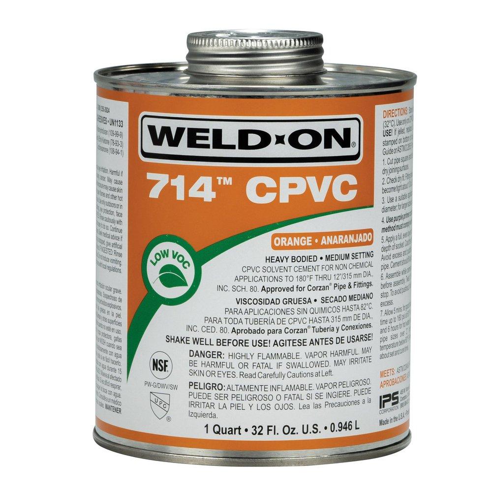 Weld-On&reg; Regular Set Plastic Orange Pipe Cement 