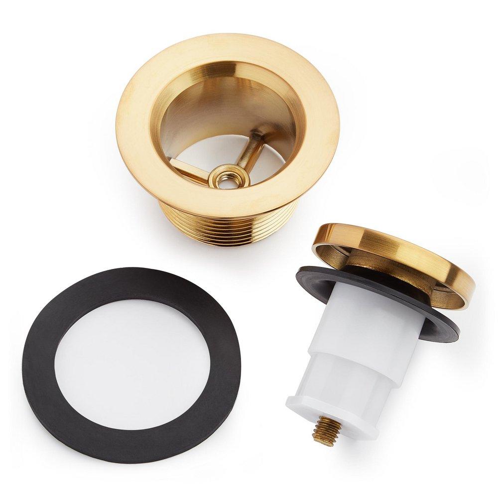 Signature Hardware Brushed Gold Toe-Tap Tub Drain 