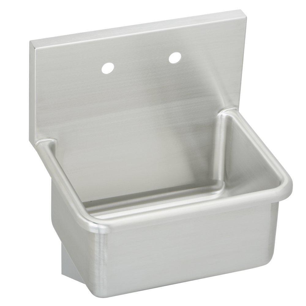 STAINLESS STEEL 23 X 18-1/2 X 12 WALL HUNG 2-HOLE SERVICE SINK 