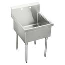 STAINLESS STEEL 27 X 27-1/2 X 14 FLOOR MOUNT SINGLE 2-HOLE SCULLERY SINK W/COVED CORNERS
