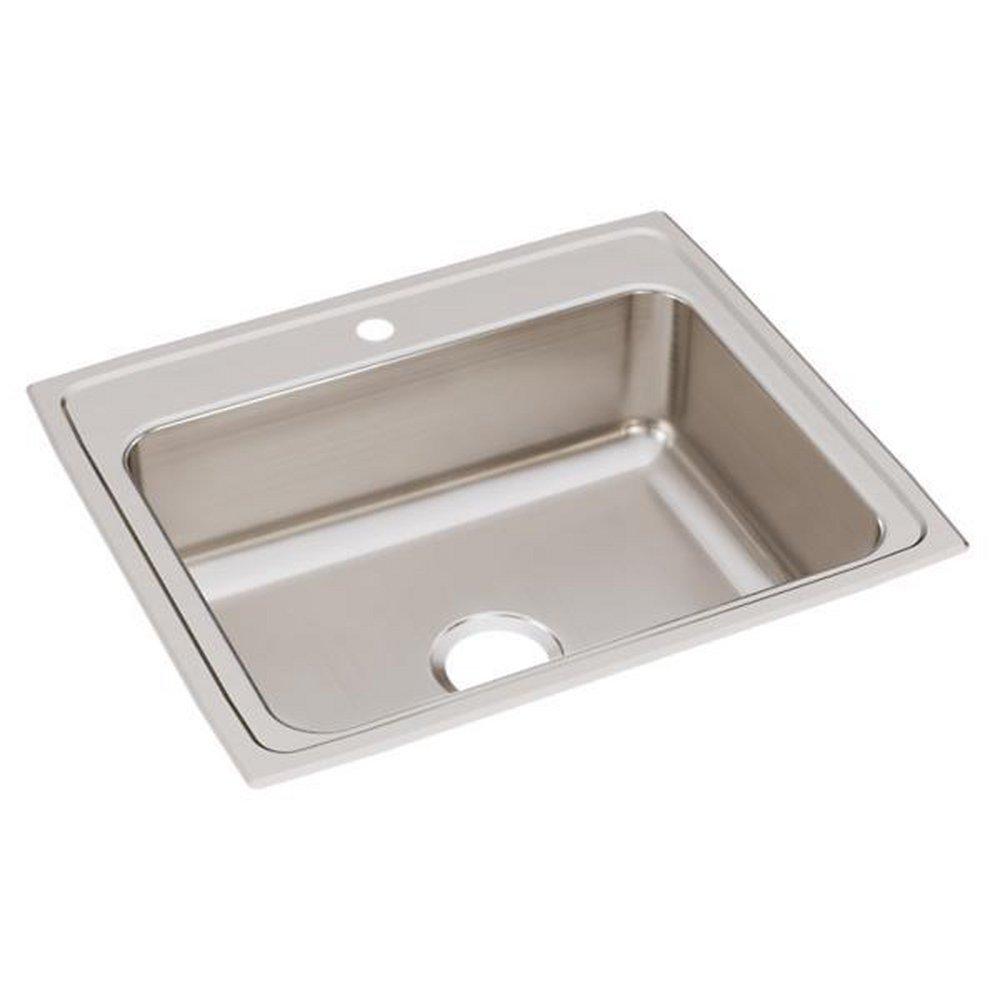 STAINLESS STEEL 25 X 21-1/4 X 7-7/8 1-HOLE SINGLE BOWL DROP-IN SINK 