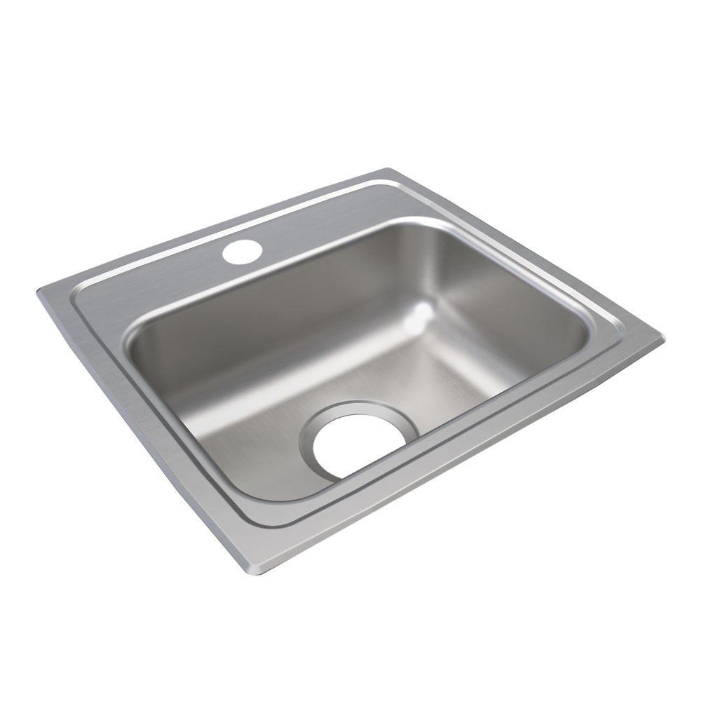STAINLESS STEEL 17 X 16 X 5-1/2 2-HOLE SINGLE BOWL DROP-IN ADA SINK 