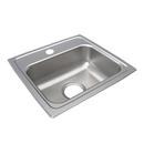 STAINLESS STEEL 17 X 16 X 5-1/2 2-HOLE SINGLE BOWL DROP-IN ADA SINK 