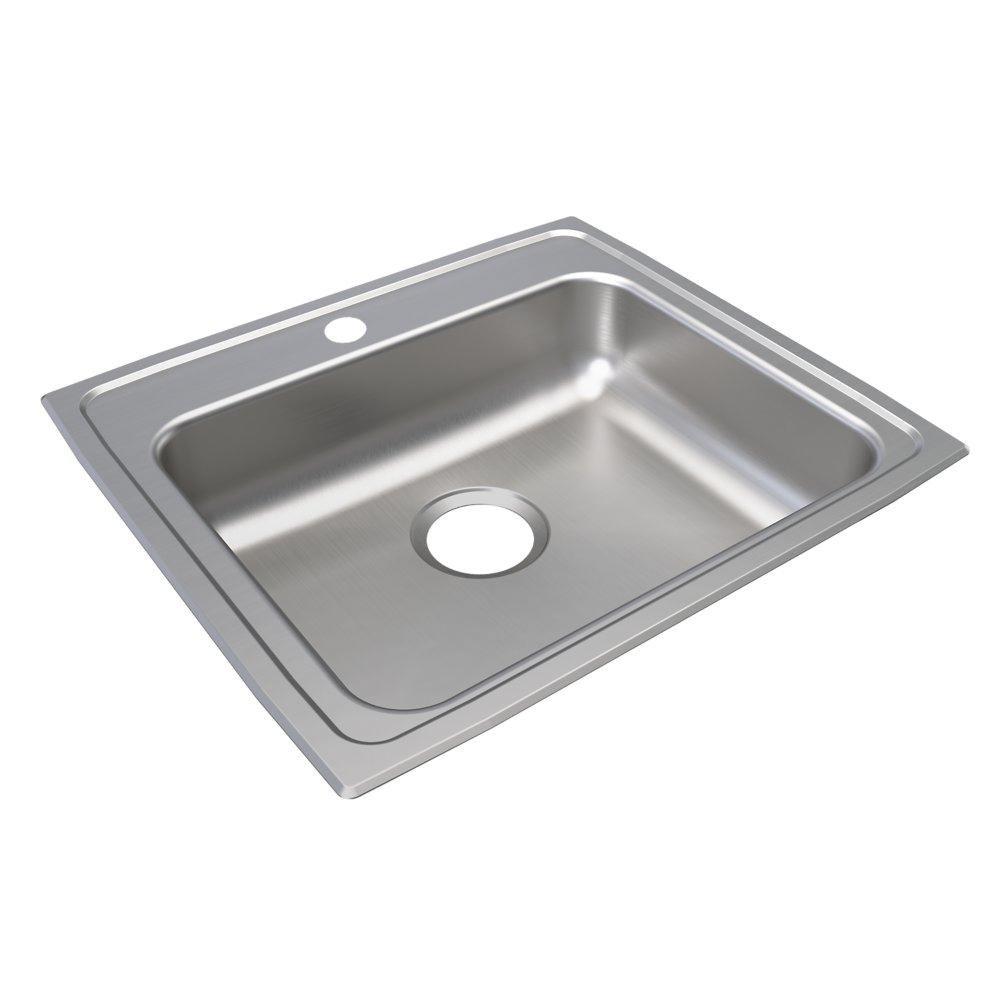 STAINLESS STEEL 22 X 19-1/2 X 6 3-HOLE SINGLE BOWL DROP-IN ADA SINK 