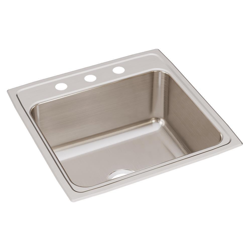 STAINLESS STEEL 22 X 22 X 10-1/8 3-HOLE SINGLE BOWL DROP-IN SINK 