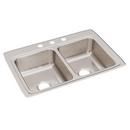 STAINLESS STEEL 33 X 22 X 8-1/8 3-HOLE EQUAL DOUBLE BOWL DROP-IN SINK 