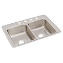STAINLESS STEEL 33 X 22 X 8-1/8 4-HOLE EQUAL DOUBLE BOWL DROP-IN SINK