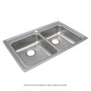 STAINLESS STEEL 33 X 21-1/4 X 5-1/2 3-HOLE EQUAL DOUBLE BOWL DROP-IN ADA SINK
