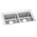 STAINLESS STEEL 37 X 22 X 5-1/2 3-HOLE EQUAL DOUBLE BOWL DROP-IN ADA SINK