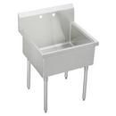 STAINLESS STEEL 39 X 27-1/2 X 14 FLOOR MOUNT SINGLE COMPARTMENT 2-HOLE SCULLERY SINK 