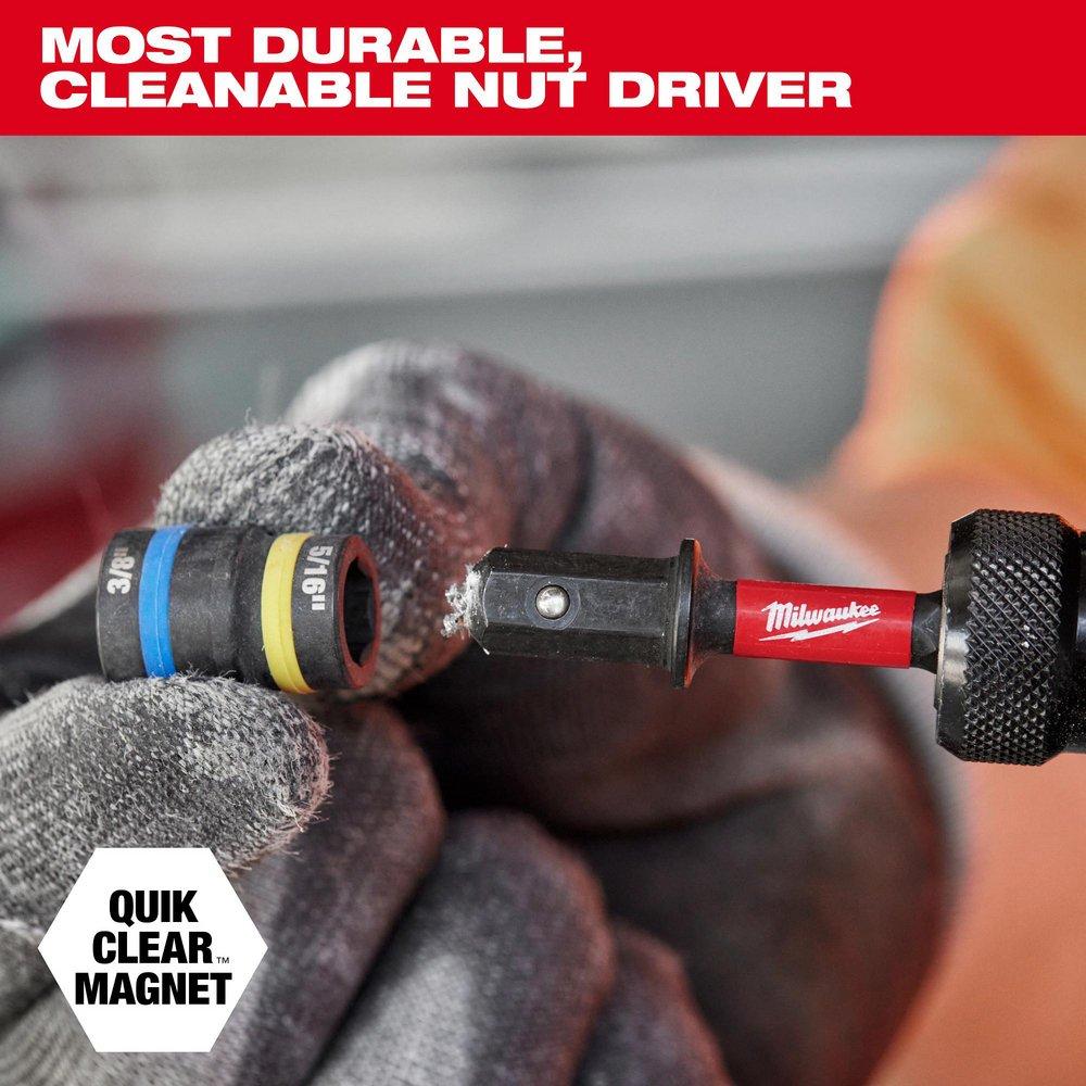 Shockwave Impact Duty 1/4 And 5/16 X 2-1/4 Quik-Clear 2-In-1 Magnetic Nut Driver 